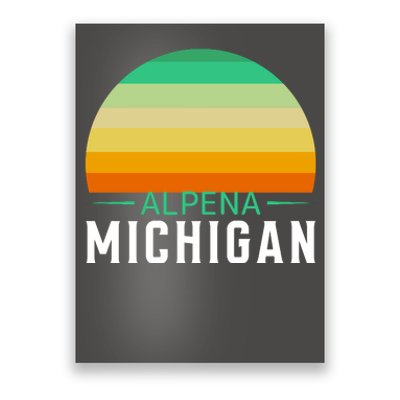 Alpena Michigan Retro Sunset Poster