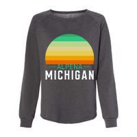 Alpena Michigan Retro Sunset Womens California Wash Sweatshirt