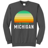 Alpena Michigan Retro Sunset Tall Sweatshirt