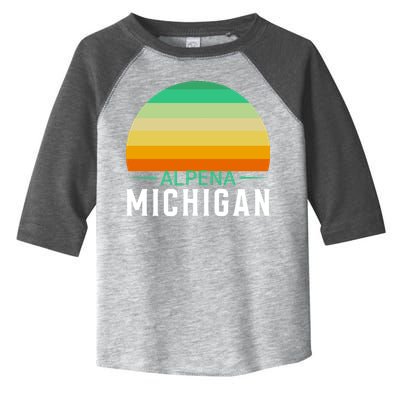 Alpena Michigan Retro Sunset Toddler Fine Jersey T-Shirt
