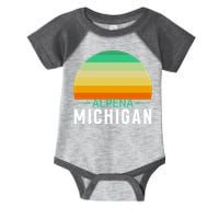 Alpena Michigan Retro Sunset Infant Baby Jersey Bodysuit