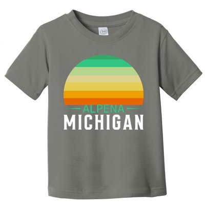 Alpena Michigan Retro Sunset Toddler T-Shirt