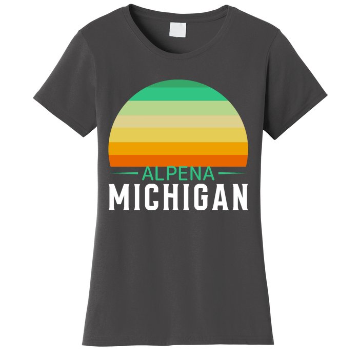 Alpena Michigan Retro Sunset Women's T-Shirt