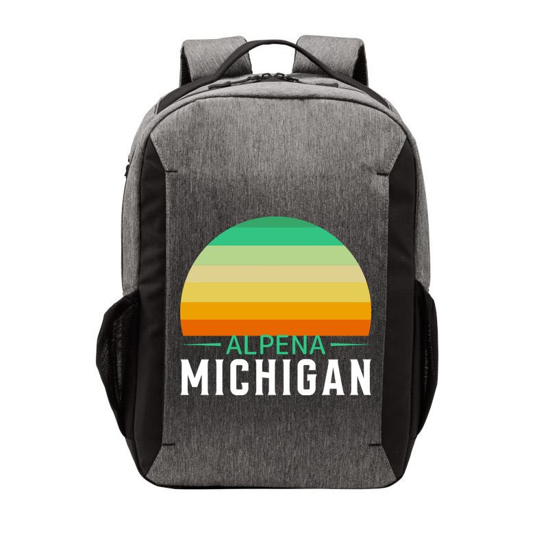 Alpena Michigan Retro Sunset Vector Backpack