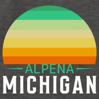 Alpena Michigan Retro Sunset Vector Backpack