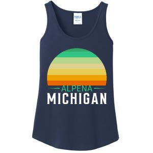 Alpena Michigan Retro Sunset Ladies Essential Tank