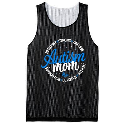 Autism Mom Resilient Tireless Strong Mom Autism Awareness Mesh Reversible Basketball Jersey Tank