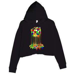 Awesome Melting Rubik Rubix Rubics Cube Crop Fleece Hoodie