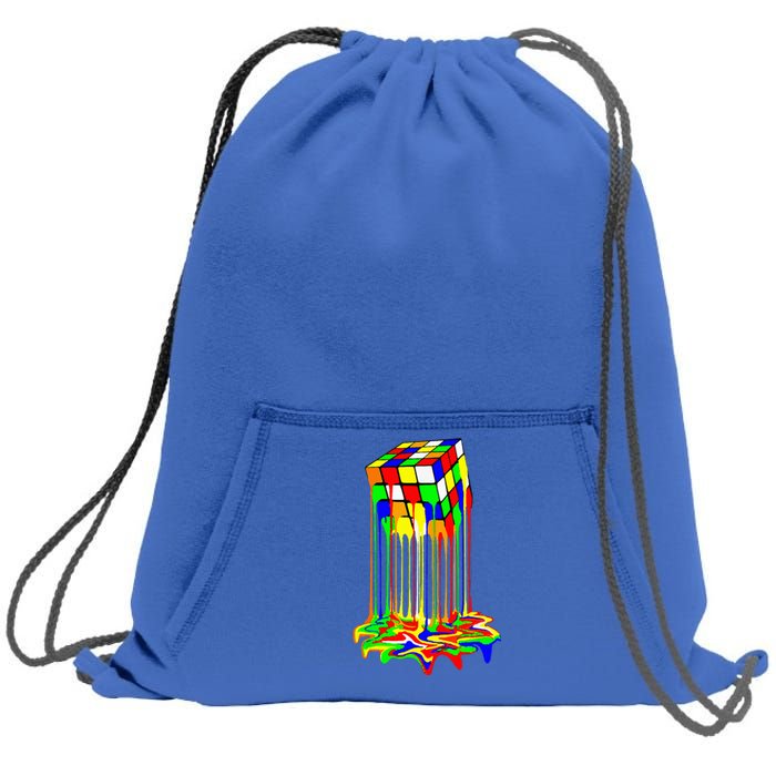 Awesome Melting Rubik Rubix Rubics Cube Sweatshirt Cinch Pack Bag