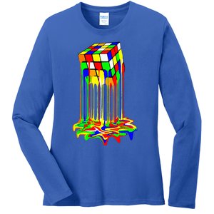 Awesome Melting Rubik Rubix Rubics Cube Ladies Long Sleeve Shirt