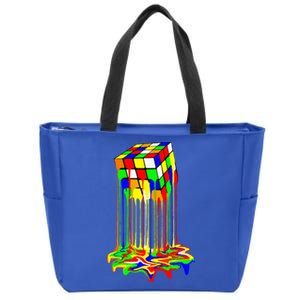 Awesome Melting Rubik Rubix Rubics Cube Zip Tote Bag