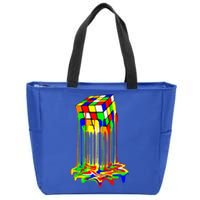 Awesome Melting Rubik Rubix Rubics Cube Zip Tote Bag