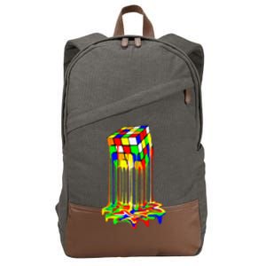 Awesome Melting Rubik Rubix Rubics Cube Cotton Canvas Backpack