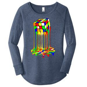 Awesome Melting Rubik Rubix Rubics Cube Women's Perfect Tri Tunic Long Sleeve Shirt