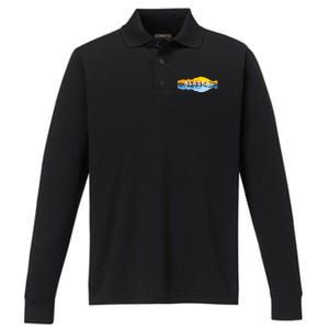 Alaska Mountain Reflections Denali Mountain Souvenir Performance Long Sleeve Polo