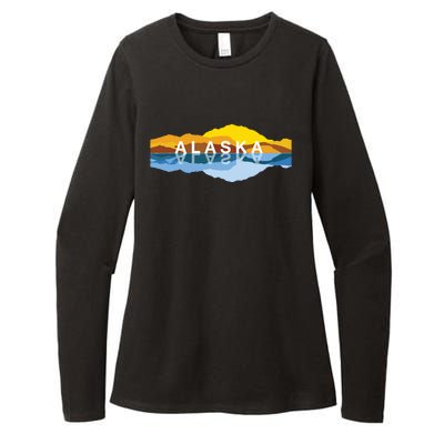 Alaska Mountain Reflections Denali Mountain Souvenir Womens CVC Long Sleeve Shirt