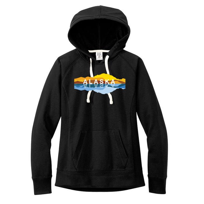 Alaska Mountain Reflections Denali Mountain Souvenir Women's Fleece Hoodie