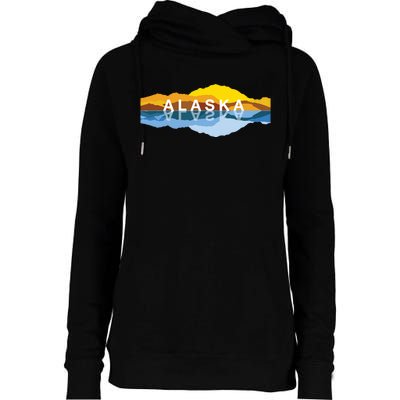 Alaska Mountain Reflections Denali Mountain Souvenir Womens Funnel Neck Pullover Hood