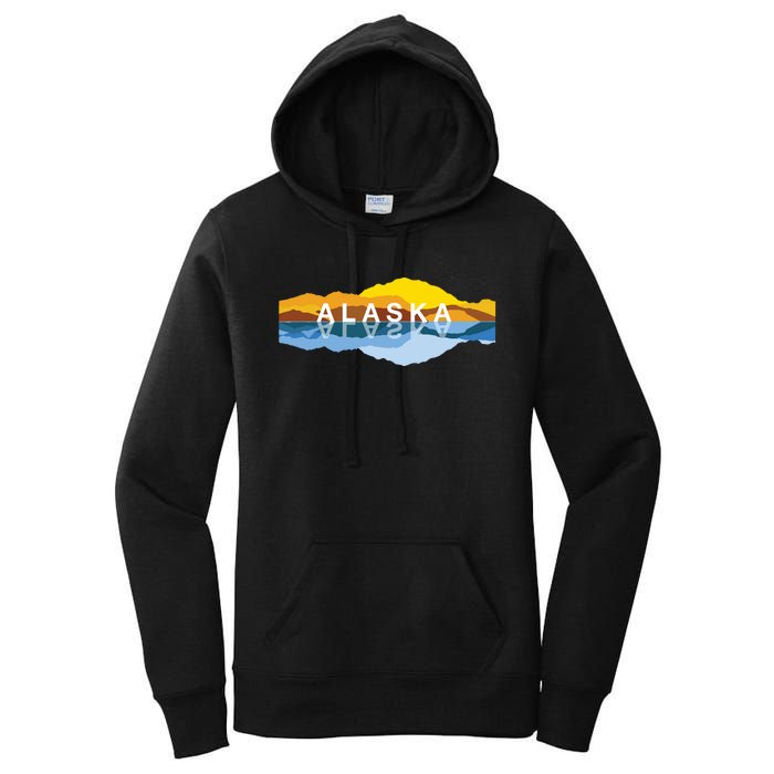 Alaska Mountain Reflections Denali Mountain Souvenir Women's Pullover Hoodie