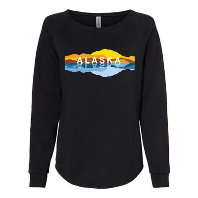 Alaska Mountain Reflections Denali Mountain Souvenir Womens California Wash Sweatshirt