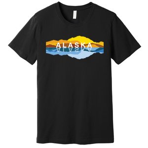 Alaska Mountain Reflections Denali Mountain Souvenir Premium T-Shirt