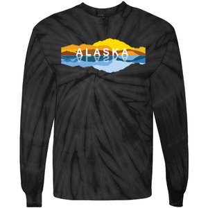 Alaska Mountain Reflections Denali Mountain Souvenir Tie-Dye Long Sleeve Shirt