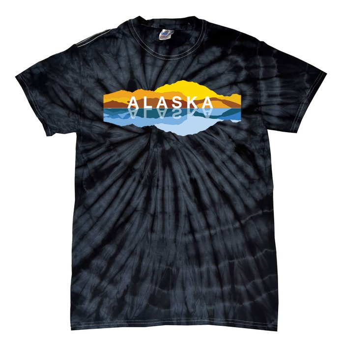 Alaska Mountain Reflections Denali Mountain Souvenir Tie-Dye T-Shirt