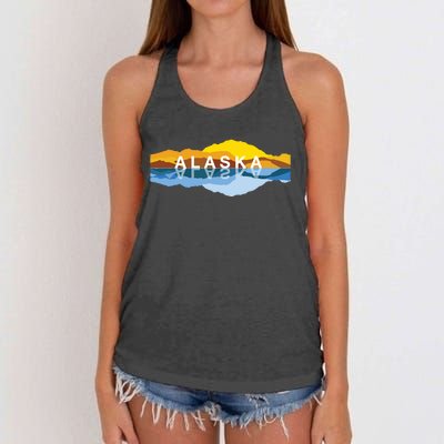 Alaska Mountain Reflections Denali Mountain Souvenir Women's Knotted Racerback Tank