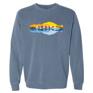 Alaska Mountain Reflections Denali Mountain Souvenir Garment-Dyed Sweatshirt