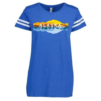 Alaska Mountain Reflections Denali Mountain Souvenir Enza Ladies Jersey Football T-Shirt