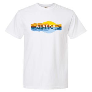 Alaska Mountain Reflections Denali Mountain Souvenir Garment-Dyed Heavyweight T-Shirt