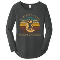 All My Rowdy Friends Are Comin Over Tonight Boots Hat Women's Perfect Tri Tunic Long Sleeve Shirt