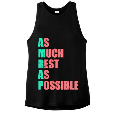As Much Rest As Possible AMRAP Funny Trendy Ladies PosiCharge Tri-Blend Wicking Tank