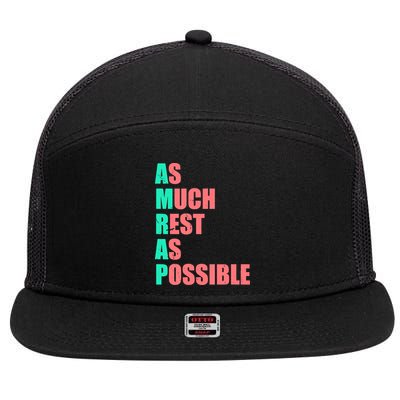 As Much Rest As Possible AMRAP Funny Trendy 7 Panel Mesh Trucker Snapback Hat
