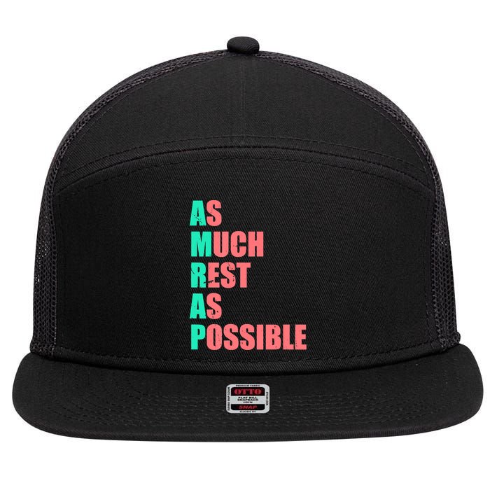 As Much Rest As Possible AMRAP Funny Trendy 7 Panel Mesh Trucker Snapback Hat