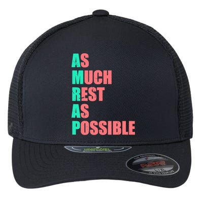 As Much Rest As Possible AMRAP Funny Trendy Flexfit Unipanel Trucker Cap
