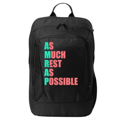 As Much Rest As Possible AMRAP Funny Trendy City Backpack
