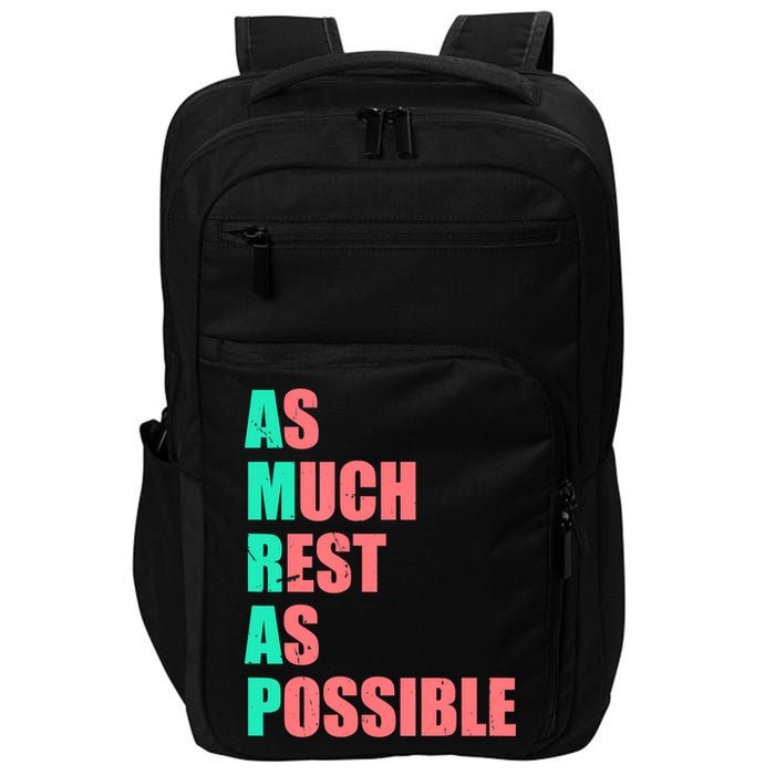 As Much Rest As Possible AMRAP Funny Trendy Impact Tech Backpack