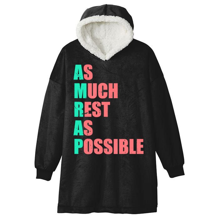 As Much Rest As Possible AMRAP Funny Trendy Hooded Wearable Blanket
