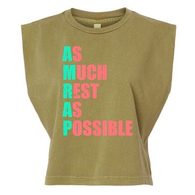 As Much Rest As Possible AMRAP Funny Trendy Garment-Dyed Women's Muscle Tee