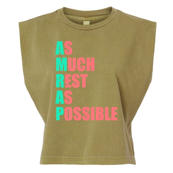 As Much Rest As Possible AMRAP Funny Trendy Garment-Dyed Women's Muscle Tee
