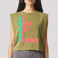 As Much Rest As Possible AMRAP Funny Trendy Garment-Dyed Women's Muscle Tee