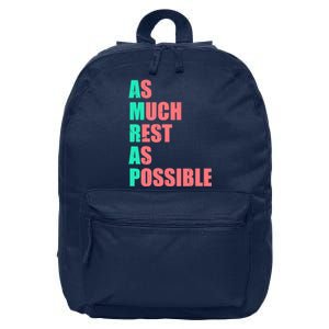 As Much Rest As Possible AMRAP Funny Trendy 16 in Basic Backpack