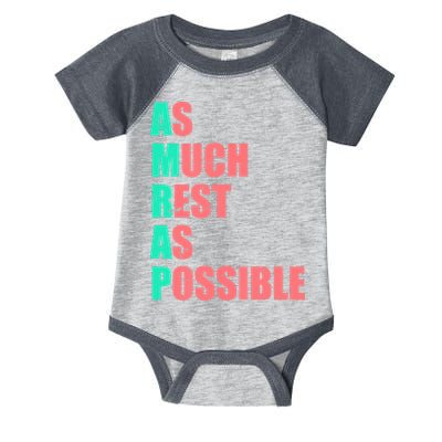 As Much Rest As Possible AMRAP Funny Trendy Infant Baby Jersey Bodysuit