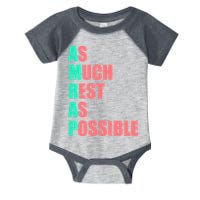 As Much Rest As Possible AMRAP Funny Trendy Infant Baby Jersey Bodysuit