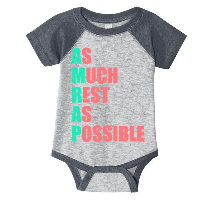 As Much Rest As Possible AMRAP Funny Trendy Infant Baby Jersey Bodysuit