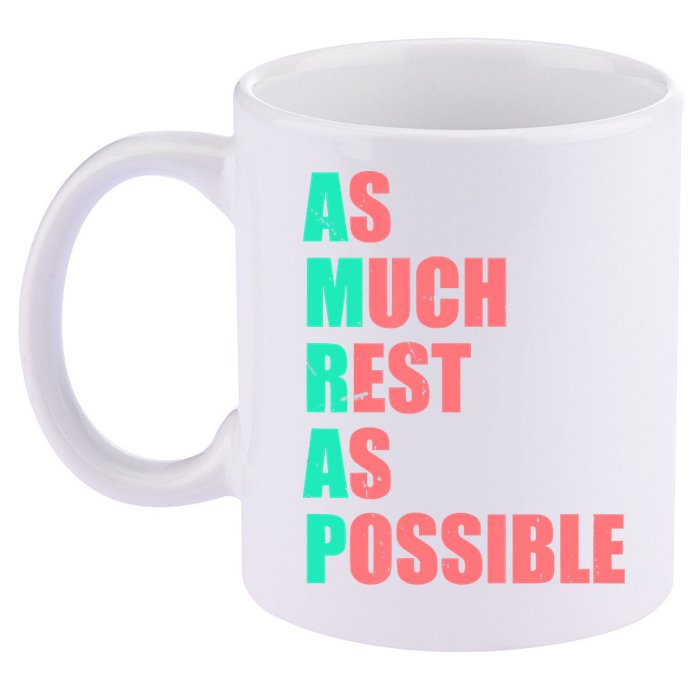 As Much Rest As Possible AMRAP Funny Trendy 11oz C Handle Ceramic Mug