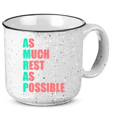As Much Rest As Possible AMRAP Funny Trendy 15oz Campfire Ceramic Mug
