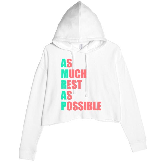 As Much Rest As Possible AMRAP Funny Trendy Crop Fleece Hoodie
