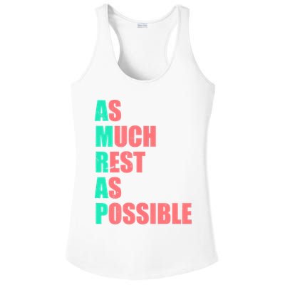 As Much Rest As Possible AMRAP Funny Trendy Ladies PosiCharge Competitor Racerback Tank